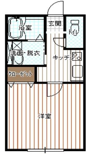 シルクビレッジABC(1K/1階)の間取り写真