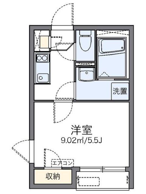 レオネクスト東玉川(1K/2階)の間取り写真