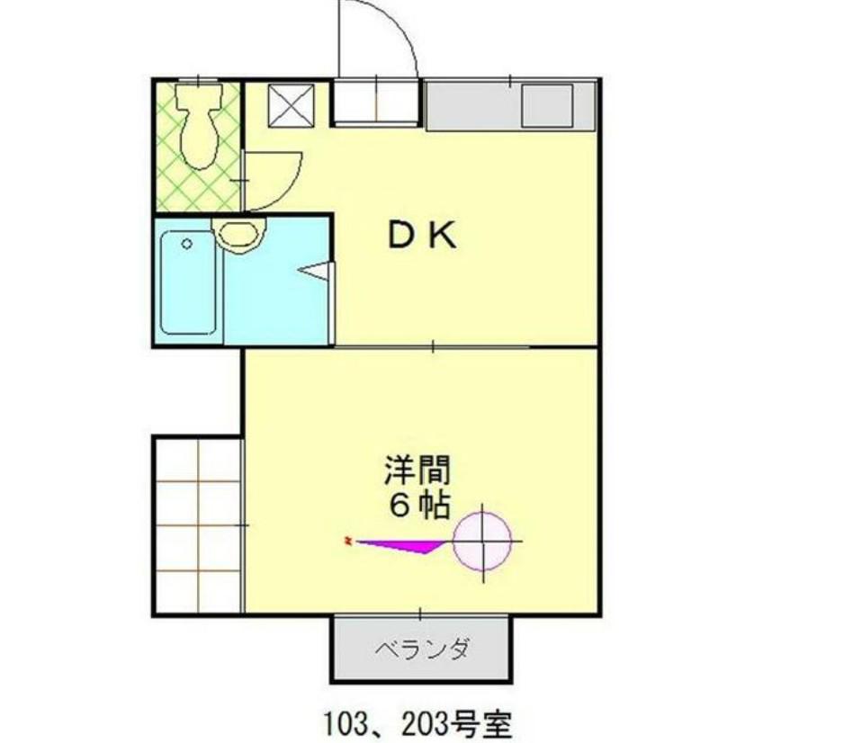 コーポA(1DK/2階)の間取り写真