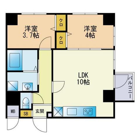 OHMIYA252(2LDK/8階)の間取り写真