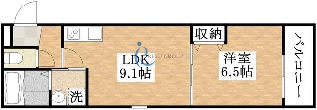 マック・プラージュ・エッジ(1LDK/2階)の間取り写真