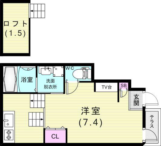 あんしん池田上町08-4006(ワンルーム/1階)の間取り写真