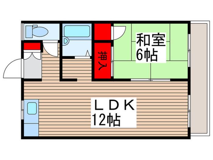 チャピーハイム(1LDK/2階)の間取り写真
