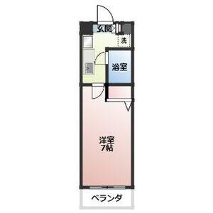 ヴァンベール長久手(1K/2階)の間取り写真