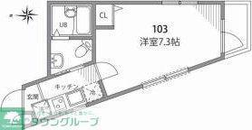 ステラコート松原(1K/1階)の間取り写真