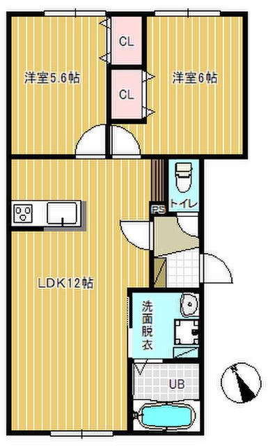 MINA1(2LDK/1階)の間取り写真