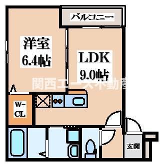 フジパレス吉田ノース(1LDK/2階)の間取り写真