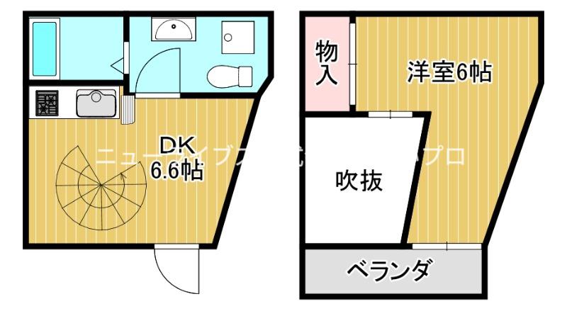 PYRAMIDANNEX(1DK/2階)の間取り写真