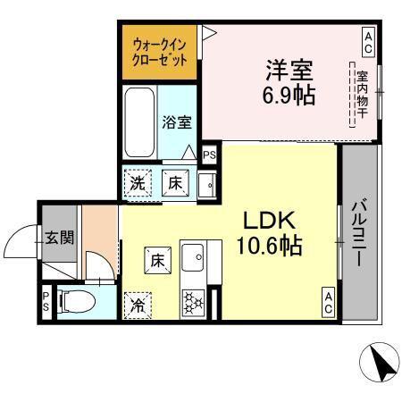 D-HILLS有玉南町(1LDK/1階)の間取り写真