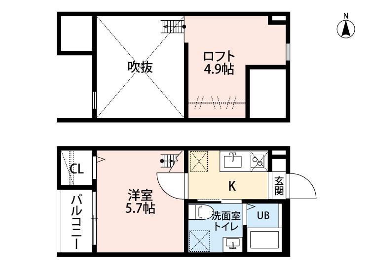 REFINED TASTE西日置 (1K/1階)の間取り写真