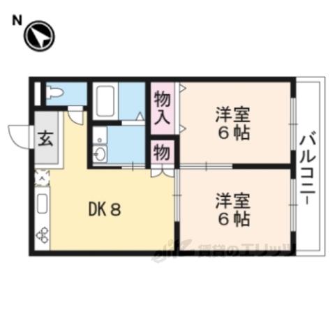 フォルサ1番館(2DK/3階)の間取り写真