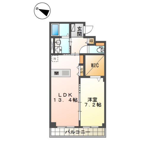 LOTUS VISTA 堀の内(1LDK/3階)の間取り写真