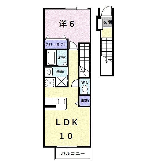 ルミエールII(1LDK/2階)の間取り写真