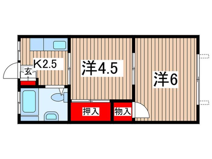 コーポ寿(2K/2階)の間取り写真
