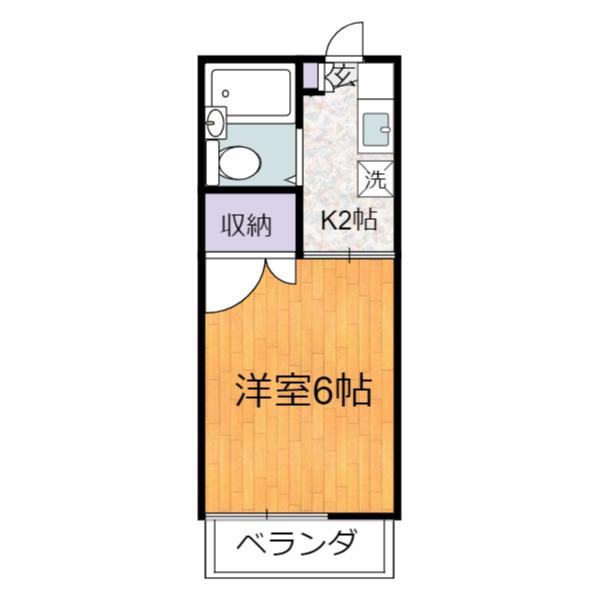 第一コーポ市瀬(1K/2階)の間取り写真