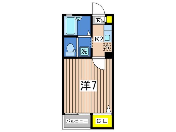 エステートハイツ(1K/2階)の間取り写真