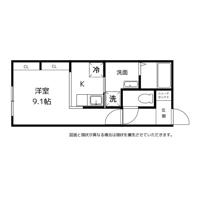 LALLURE総曲輪ST(1LK/4階)の間取り写真