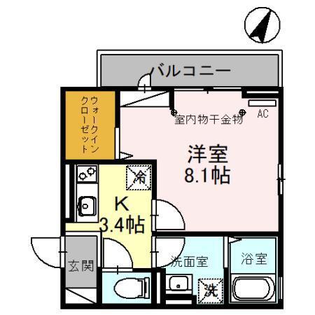 プリマベーラ(1K/3階)の間取り写真