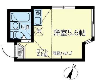 ユナイト上町ランドシュタイナー(ワンルーム/1階)の間取り写真
