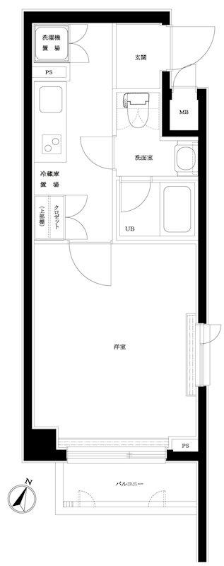 ルーブル学芸大学七番館(1K/7階)の間取り写真