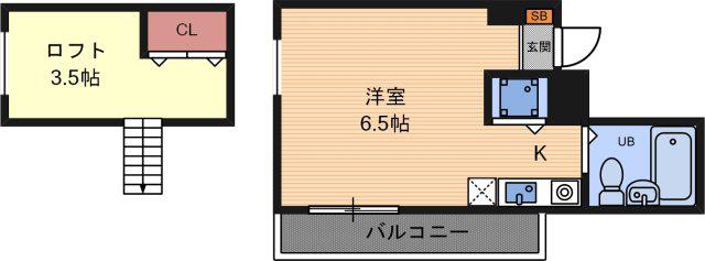 サンフラット(ワンルーム/4階)の間取り写真