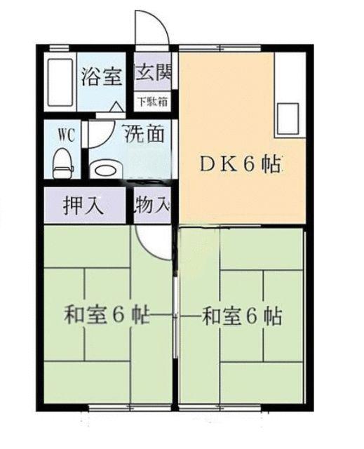 セジュール中園B棟(1LDK/2階)の間取り写真