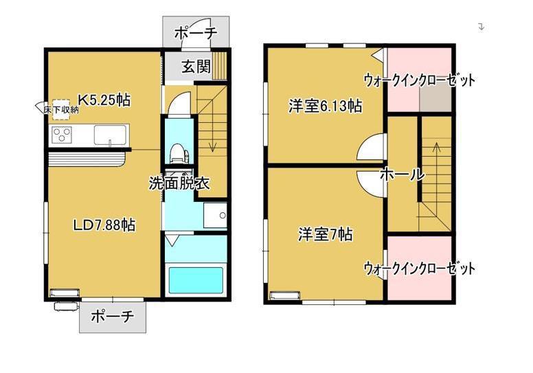 フィガロIV(2LDK/2階)の間取り写真