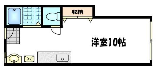 紫野ハイツ(ワンルーム/2階)の間取り写真