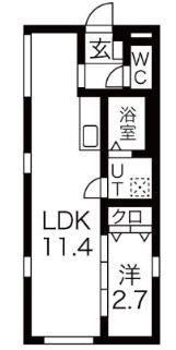 SQUARE南千住(1LDK/3階)の間取り写真