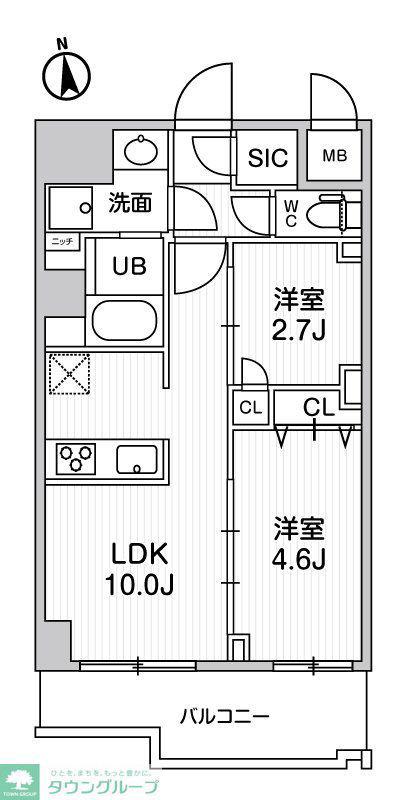 S-RESIDENCE千住大橋BROAD(2LDK/3階)の間取り写真
