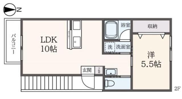 ハウスロジェ(1LDK/2階)の間取り写真