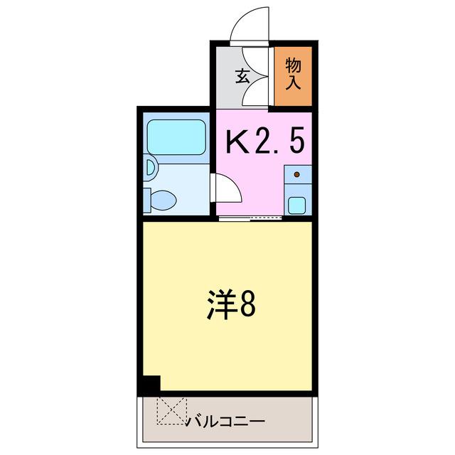 第3マンション久米(1K/4階)の間取り写真