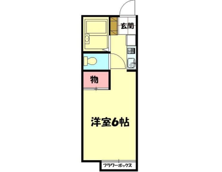 埼玉新都市交通伊奈線 吉野原駅 徒歩7分 2階建 築32年(1K/1階)の間取り写真