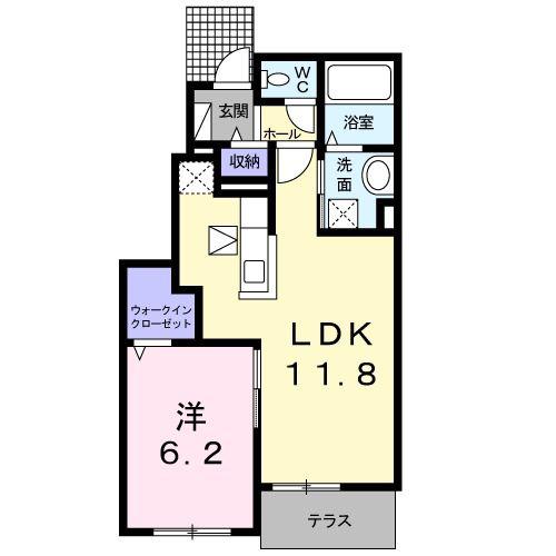 T-エターナル(1LDK/1階)の間取り写真