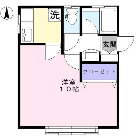 イナリハイツ(1K/1階)の間取り写真
