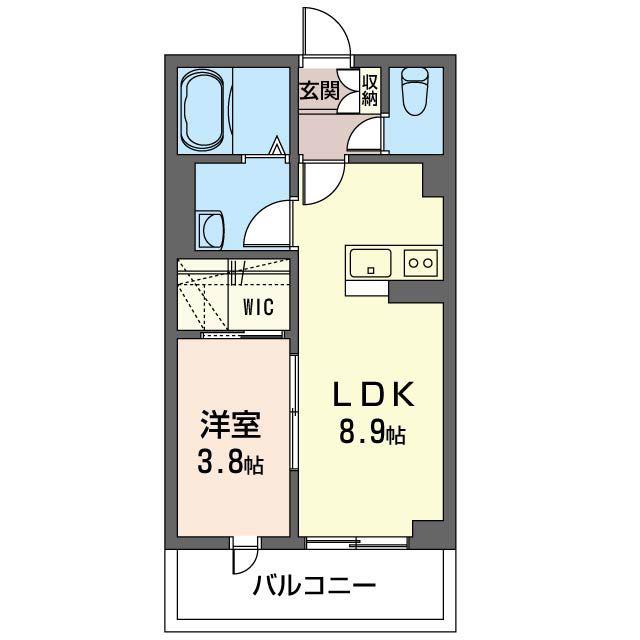 グリーンフィールド IV(1LDK/2階)の間取り写真