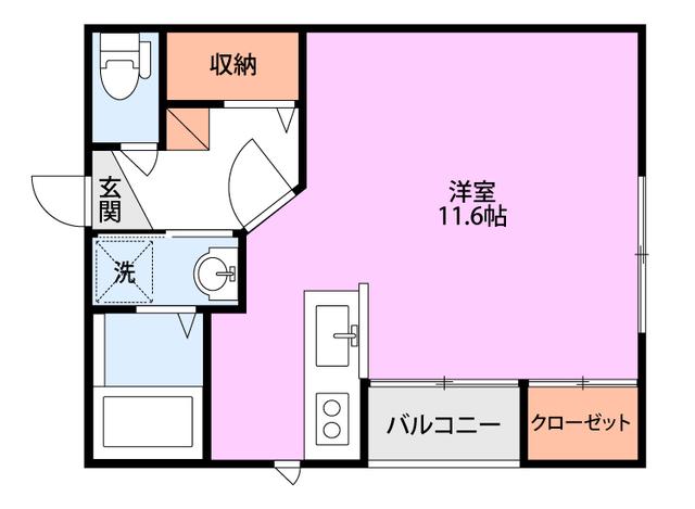 ケンジントンヒルズ(ワンルーム/2階)の間取り写真