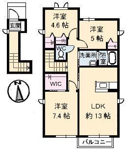 シャーメゾン原尾島III(3LDK/2階)の間取り写真