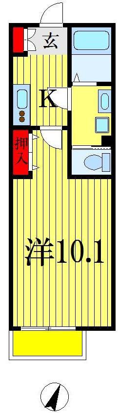 プラチナパレス(1K/1階)の間取り写真