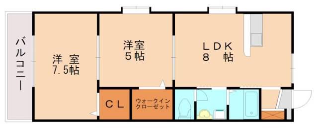 シティコーポ西戸崎(2LDK/2階)の間取り写真