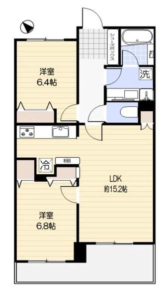 二の坂シティハウス(2LDK/3階)の間取り写真