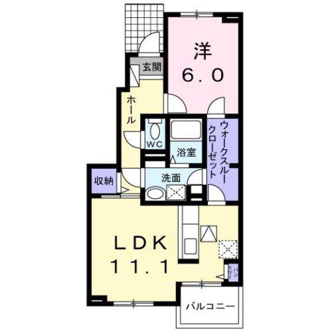 ビ・オーラ8(1LDK/1階)の間取り写真