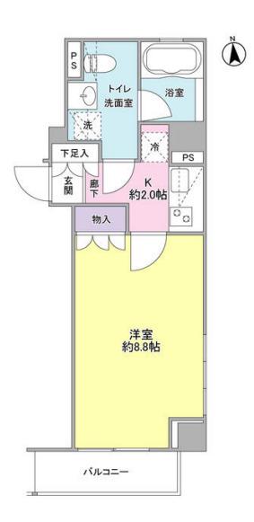 ファインクレーネ秋葉原(1K/3階)の間取り写真