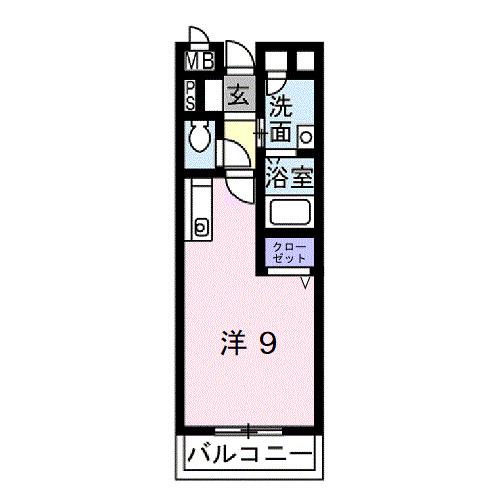 トゥールモンド(ワンルーム/1階)の間取り写真