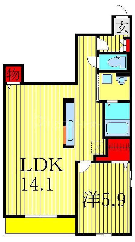 グラシア(1LDK/1階)の間取り写真