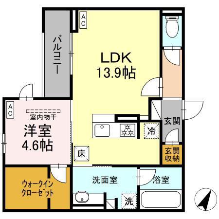 LAKE LOUISE(1LDK/1階)の間取り写真