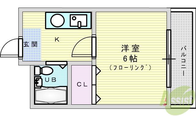 メゾンワタナベ(1K/2階)の間取り写真
