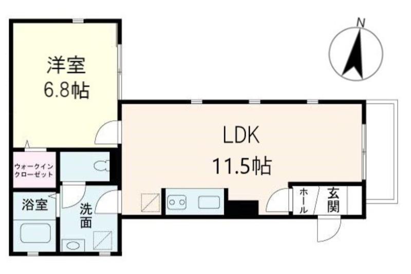 メゾン ド ボヌール(1LDK/1階)の間取り写真