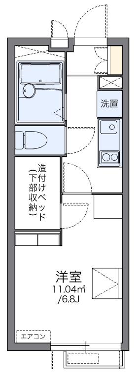 サンフラワーA(1K/2階)の間取り写真