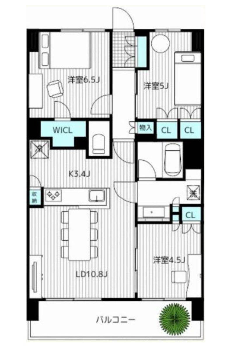 レーベン川口並木VERTEA(3LDK/3階)の間取り写真